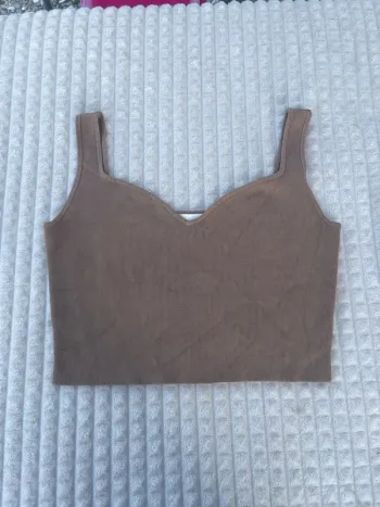 Top court côtelé H&M – Taille S – Marron