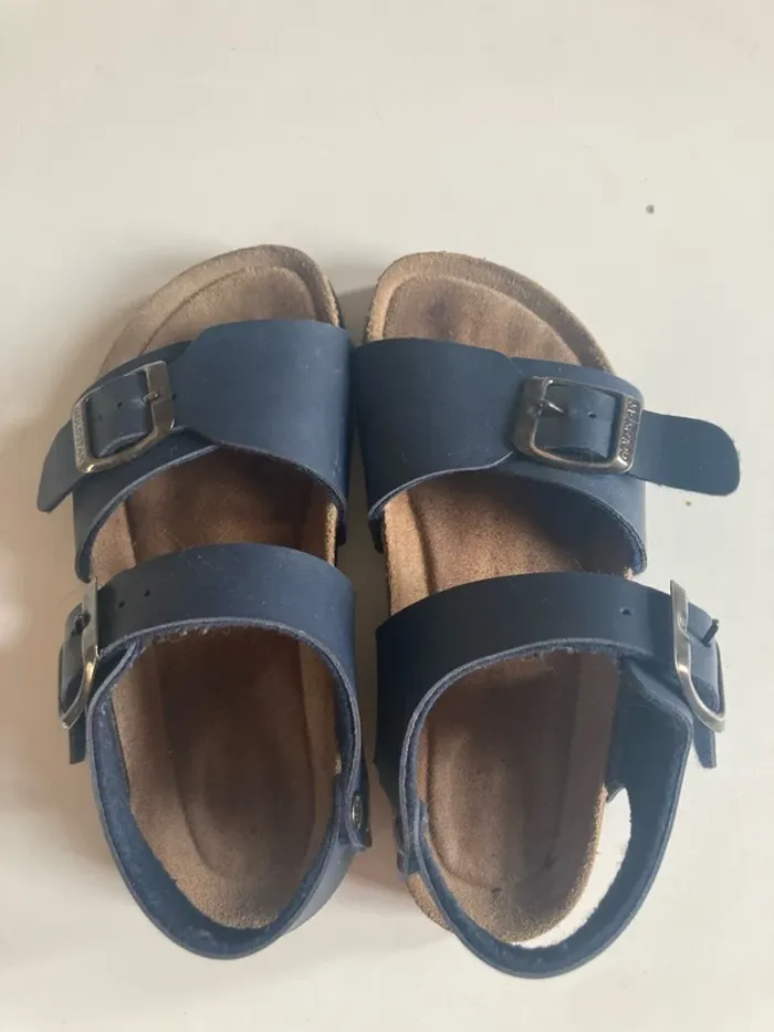 Sandales cuir bleu marine 30 - photo numéro 3