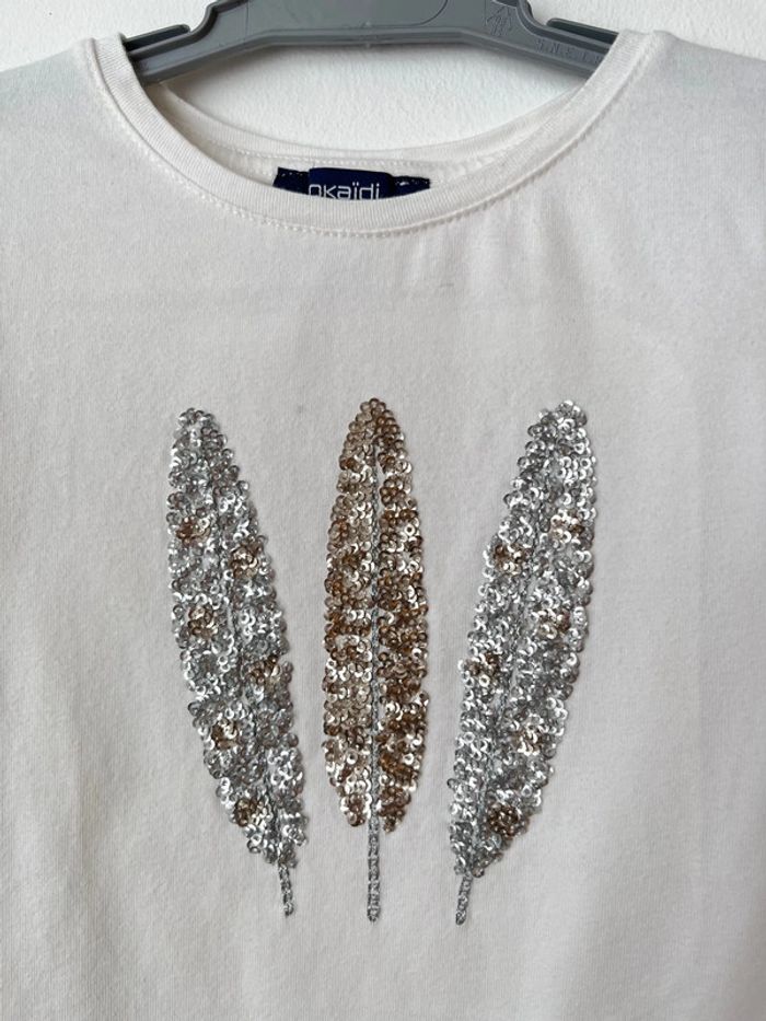 LOT de 3 T-shirts à manches longues stretch - Okaïdi fille 3 ans - photo numéro 8