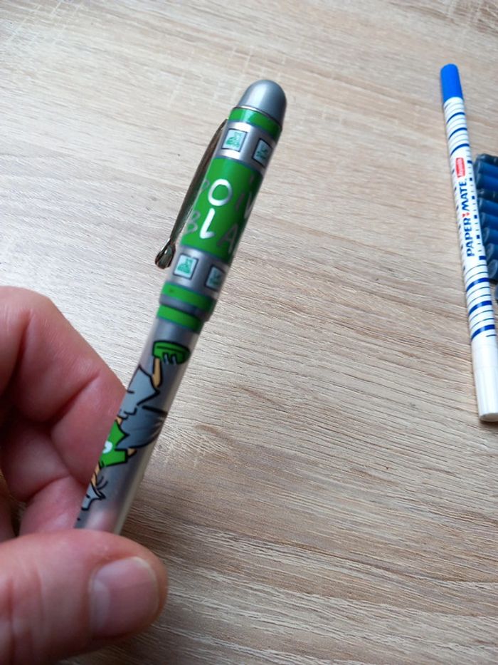 😴stylo plume Poivre blanc+effaceur neuf. + 10 cartouches encre bleu - photo numéro 2