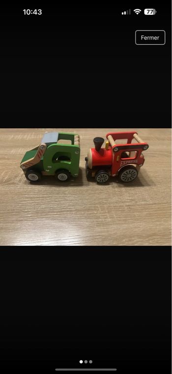 Train et voiture en bois