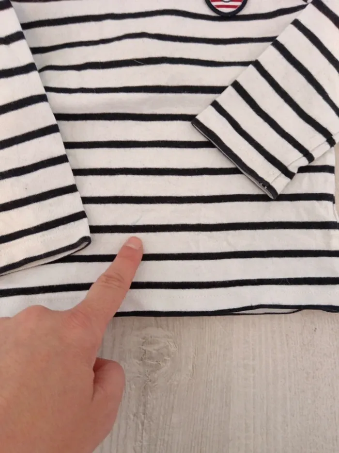 Tshirt manches longues terre de marins 86cm - photo numéro 3