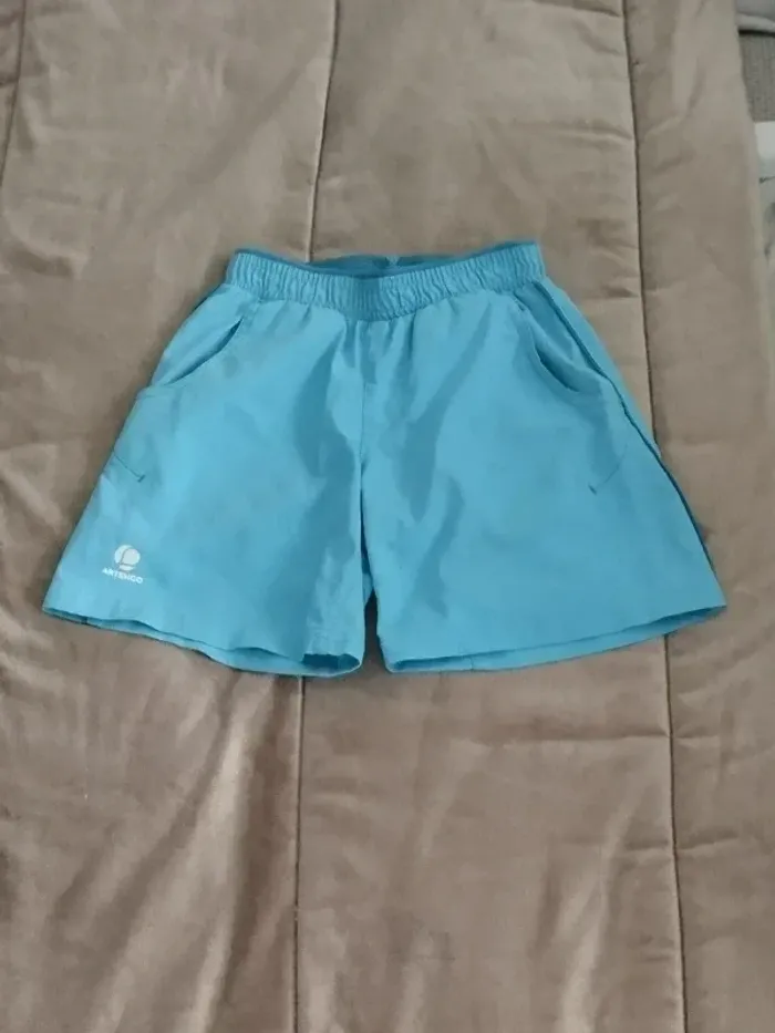 Short de tennis Artengo bleu clair garçon 8-9 ans - photo numéro 6