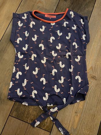 T-shirt à nouer bleus canards oies In extenso 4 ans