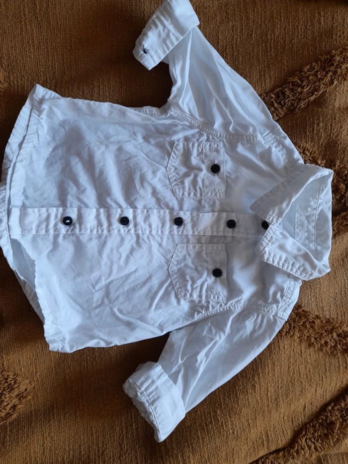 Chemise blanche manches longues 6 mois kitchoun