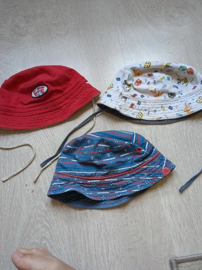 Lot de 3 bobs réversibles pour bébé 6 mois - photo numéro 2