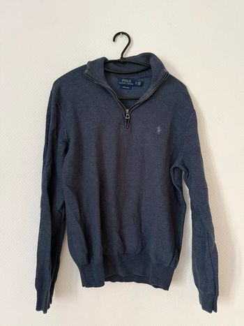 Pull zipe Marine en très bon état taille M ralph Lauren