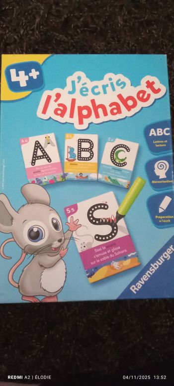 jeu j'écris l'alphabet