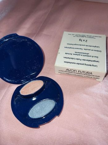 duo fards paupières peche et bleu AVON FUTURA longue durée