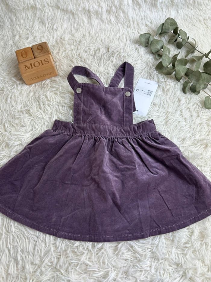 Robe salopette en velours violet name it taille 9 mois - photo numéro 3
