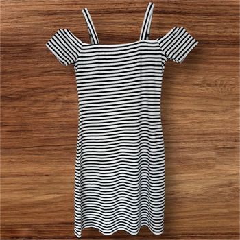 Robe rayée noir/blanc, Bershka - 34/XS