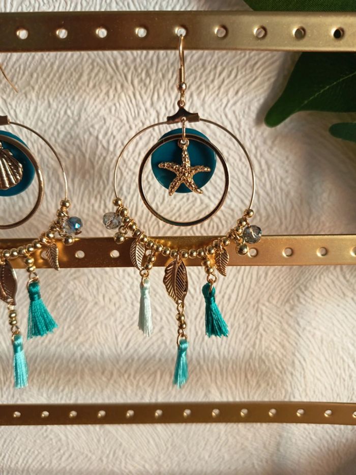 Boucles d’oreilles pendantes – Style marin bohème - photo numéro 3