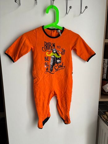 Body grenouillère orange imprimé moto 6 mois bébé garçon