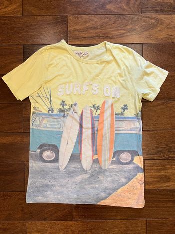 t-shirt manches courtes jaune pale imprimé h&m 10/12 ans