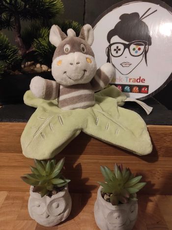 Doudou Knuffel Plush Zèbre Gris Vert Feuille Étoile Kimbaloo  #geektradedoudou