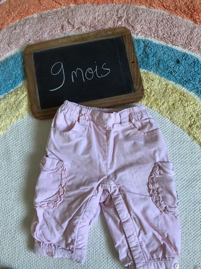 Pantalon rose velours