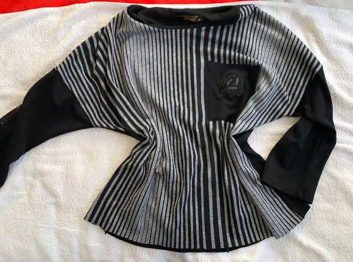 Pull large / manche longue à rayures vintage style Y2k