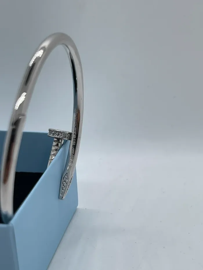 Bracelet jonc argenté taille 19cm - photo numéro 6