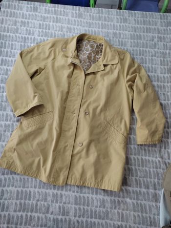 Manteau blouson veste mi long jaune taille 44