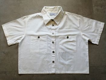 Chemisier court manches courtes blanc Taille 38/40 3 Suisses