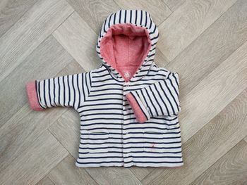 Gilet veste réversible rayée Petit Bateau 3 mois unisexe