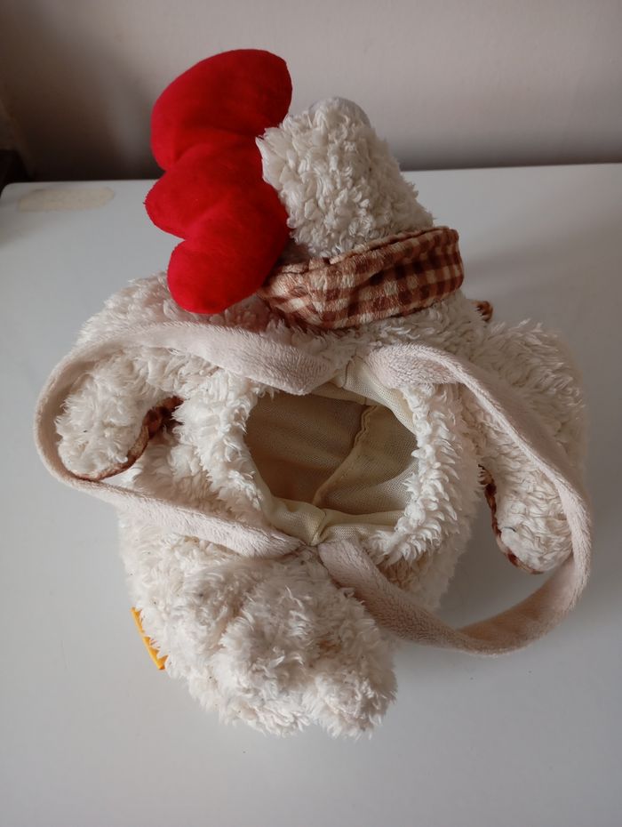 Peluche  poule  cocotte coq .  Sac avec anses . Très bon état - photo numéro 5