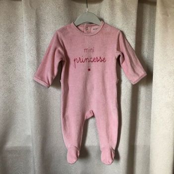 Pyjama velours rose 3 mois Kiabi
