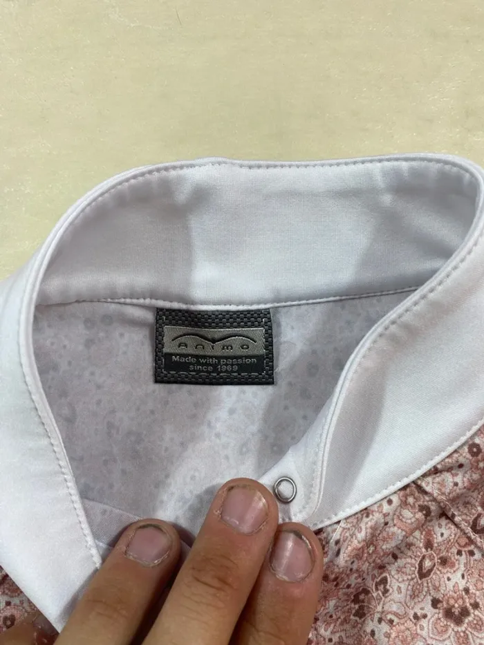 Polo manches longues ANIMO – Motif fleuri rose – Taille 36 - photo numéro 5