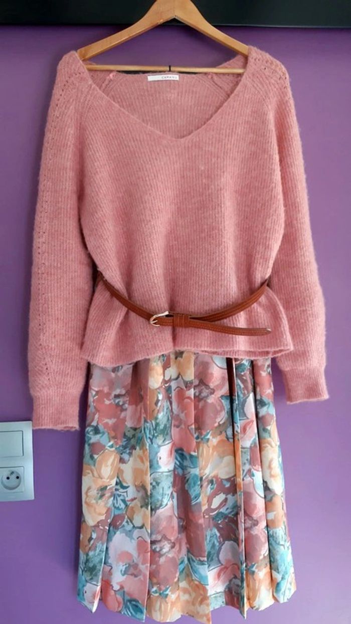 Jupe vintage imprimé floral - photo numéro 2