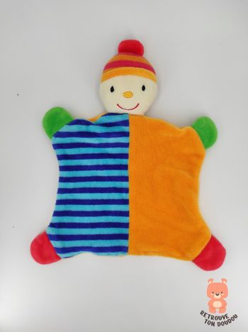 Doudou Plat lutin Clown Orange Baby Club C&A