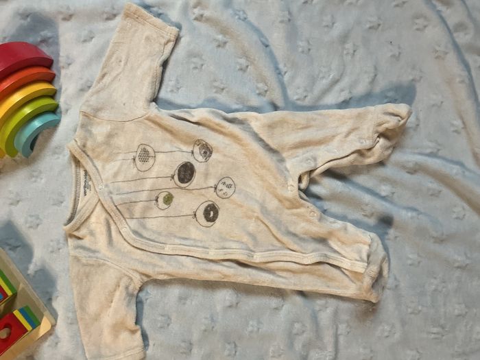 pyjama grenouillère en velours gris clair ouverture devant 1 mois vertbaudet - photo numéro 3