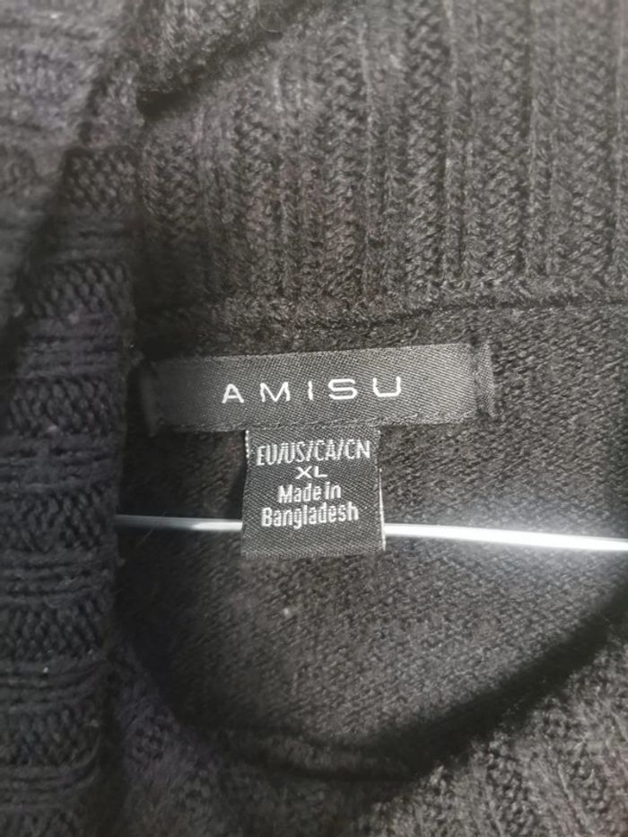 Pull col roulé noir amisu - photo numéro 3