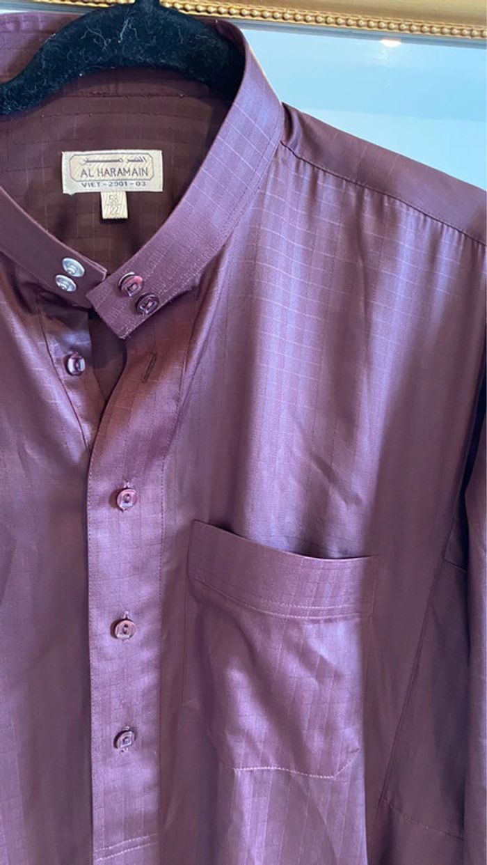Djellaba / quamis homme bordeaux - photo numéro 2