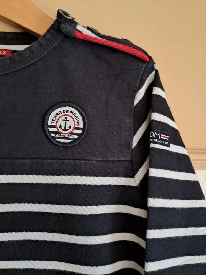 T-shirt garçon 5 ans ML terre de marins doux 1 micro tache cachée bras prix mini - photo numéro 7