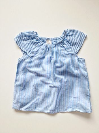 H&M - Top / blouse sans manches - Bleu ligné blanc (18 mois)