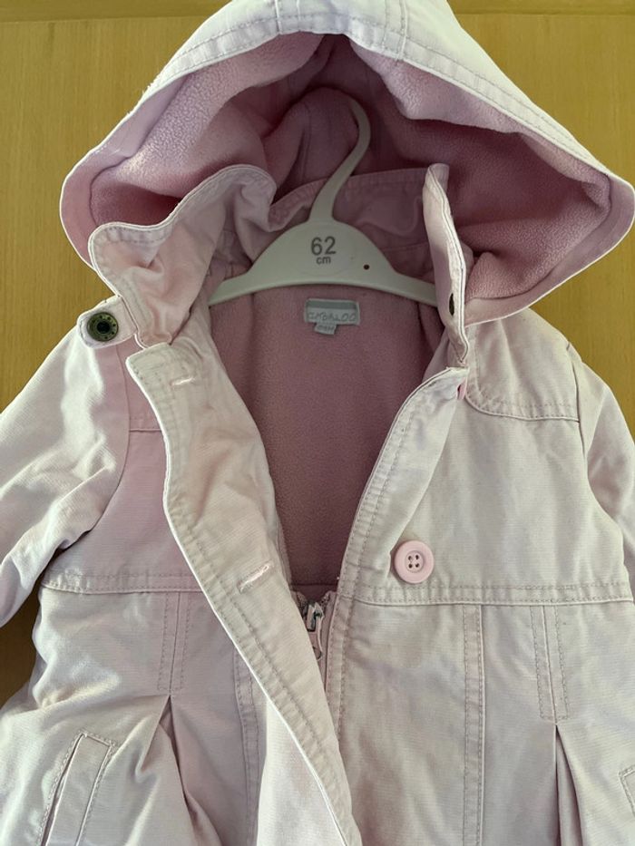 Manteau chaud de couleur rose pâle 2 ans - photo numéro 5