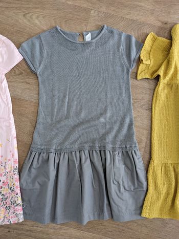 Robe bi matiere avec strass 5 ans