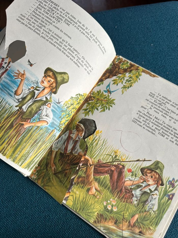 Livre ancien Tom Sawyer et le trésor éditions Hemma album vintage carton satisfaisant - photo numéro 5