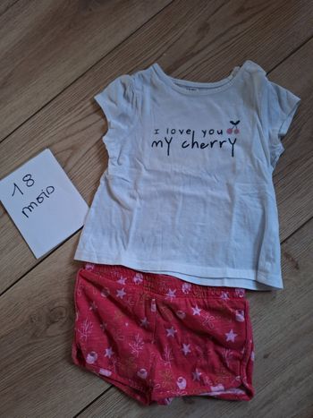 Ensemble été 18 mois fille short et Tee-shirt 