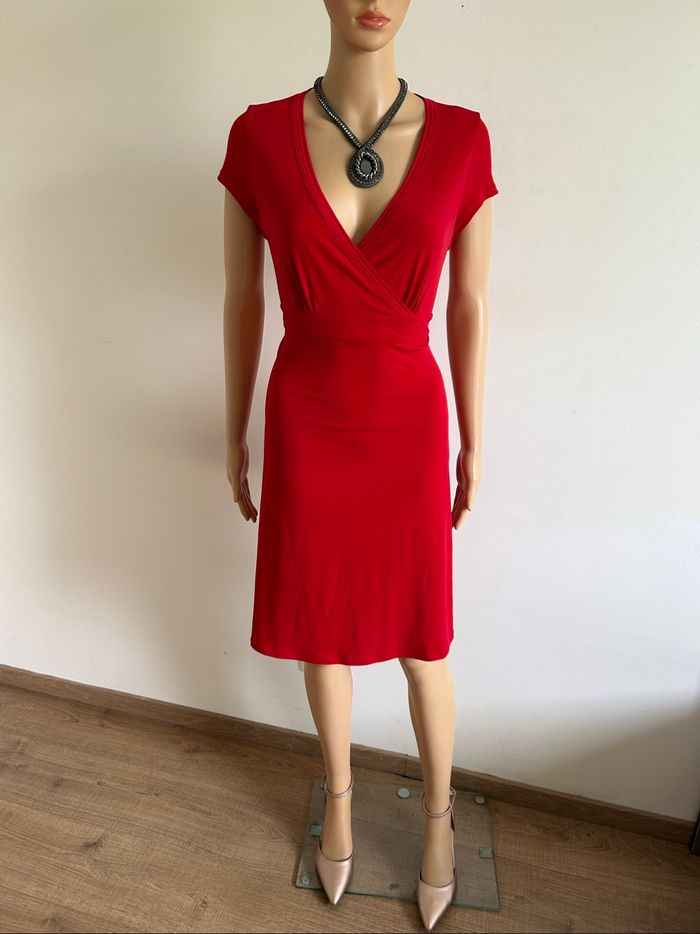 Robe rouge à manches courtes Esprit taille française L jamais portée - photo numéro 3