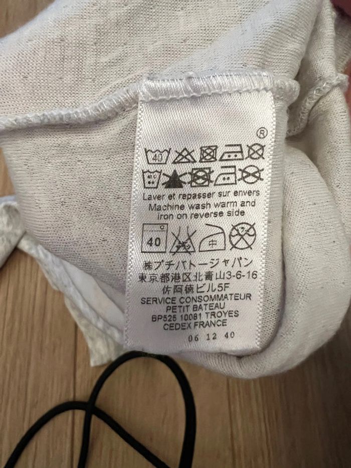 Tee shirt manche long fille gris 36 mois petit bateau très bon état - photo numéro 5