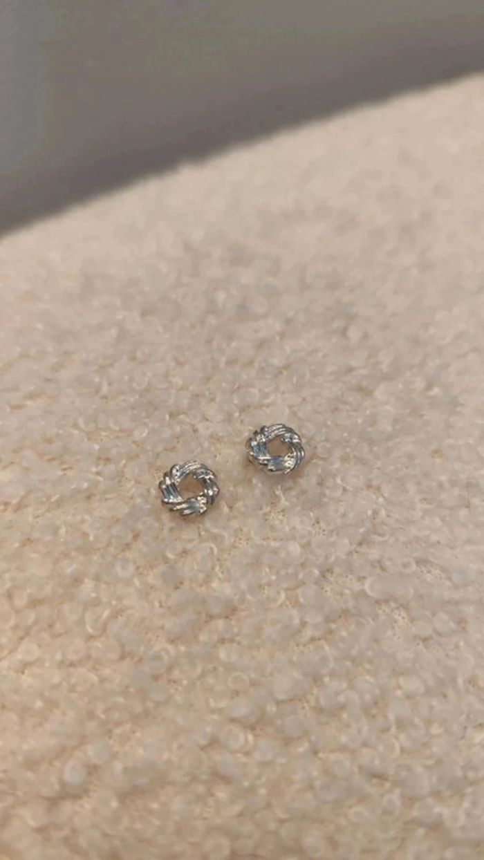 Boucles d'oreilles simples argentées - photo numéro 2