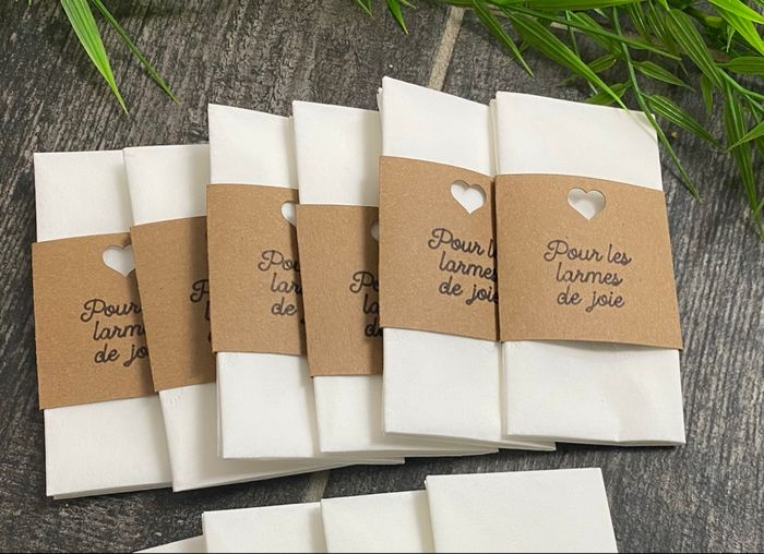 100 mouchoirs + pochettes pour larmes de joie mariage baptême - photo numéro 2