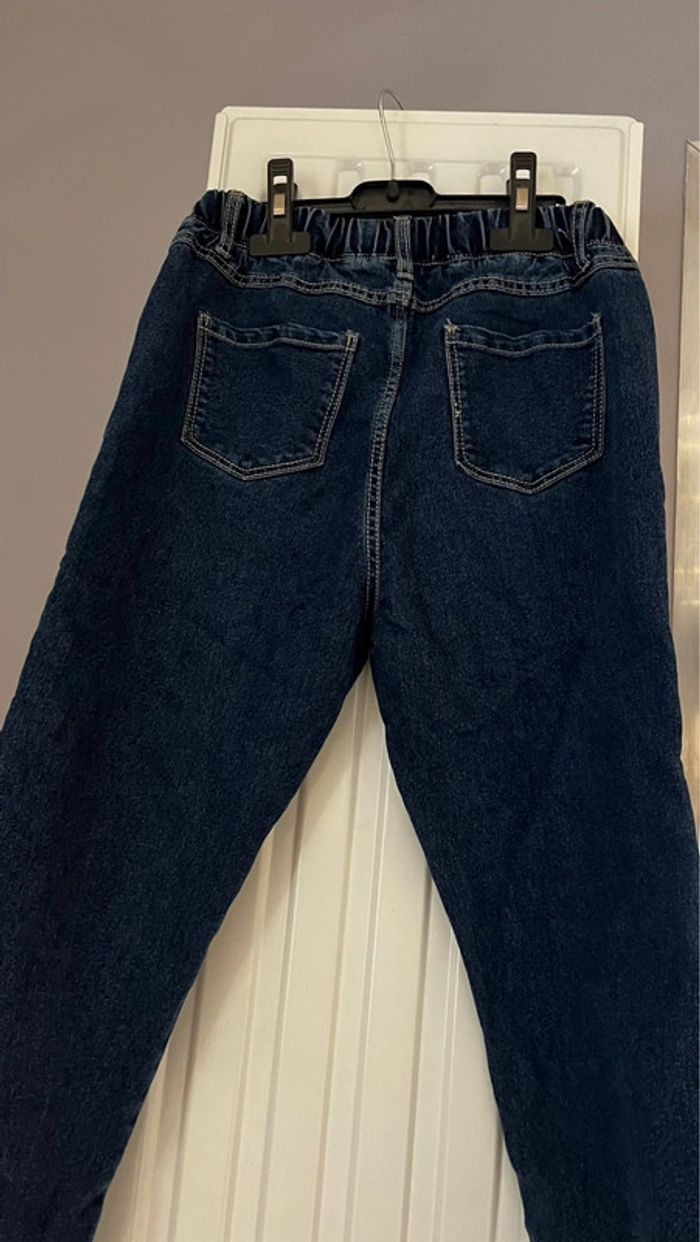 Jeans fille taille élastique jeeging - photo numéro 3