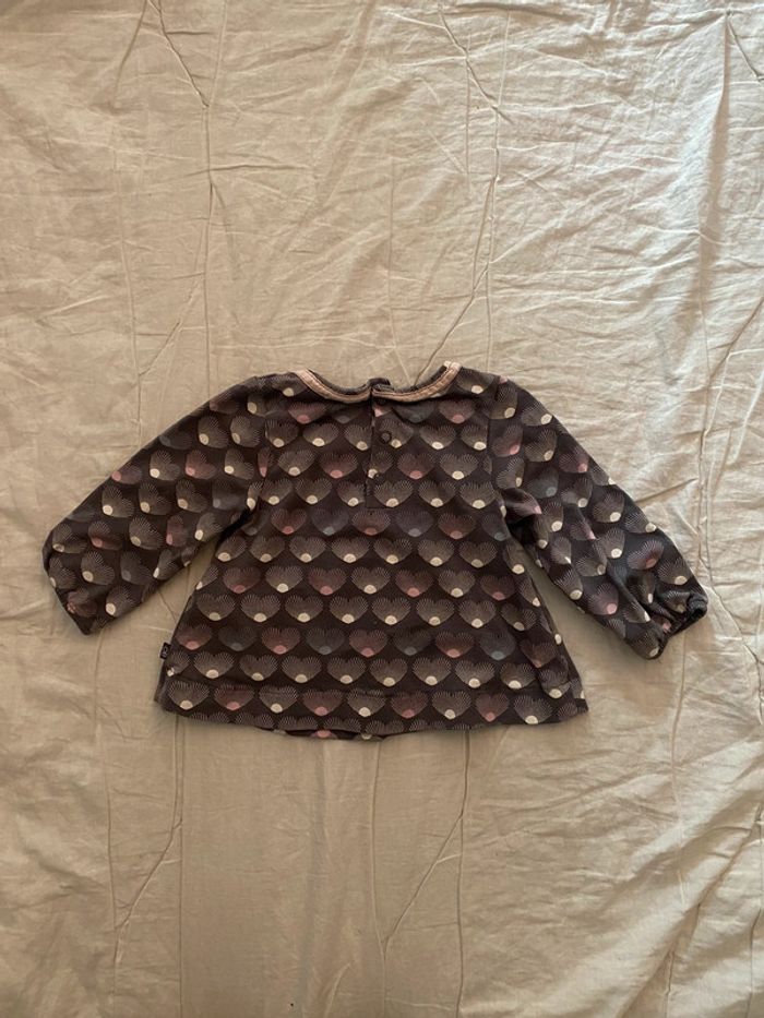 Tunique grise avec motif rose Obaïbi 12 mois - photo numéro 5