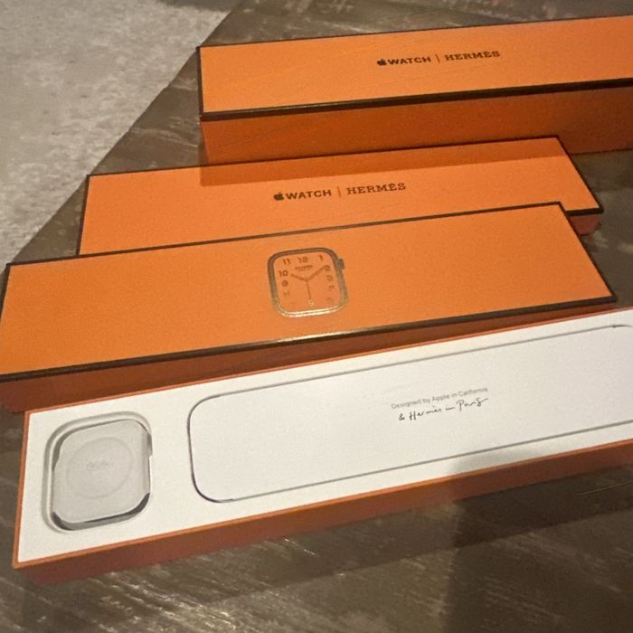 Apple Watch Hermes Series 9 45 mm Kilim + Bracelet Sport Argent SS - photo numéro 3
