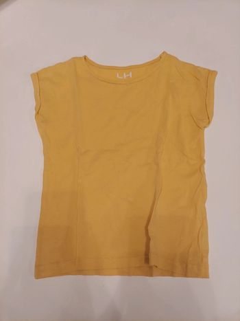 T shirt manches courtes jaune uni 6 ans