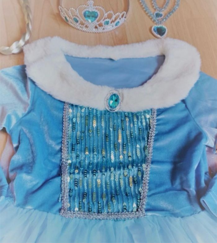 Déguisement robe princesse bleu velours 6ans - photo numéro 3
