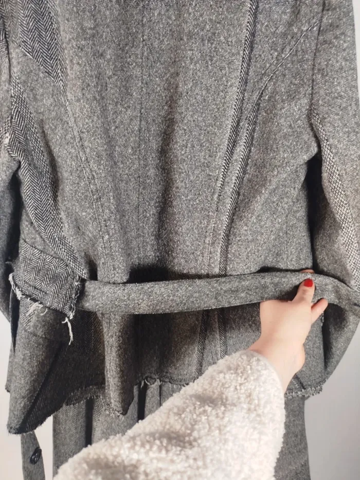 Ensemble veste + jupe en laine Gris Jupe asymétrique | Helena Sorel - A834 - photo numéro 7