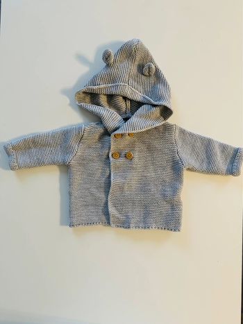 Manteau tricoté à capuche - 6 mois - Kiabi